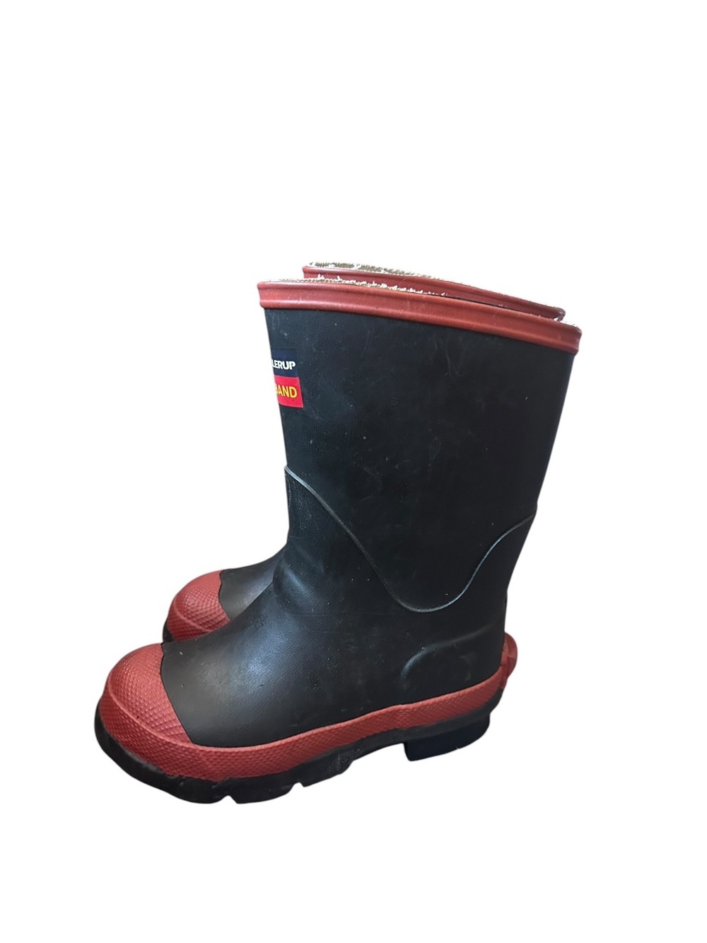 Skellerup Red Band Junior Calf-Length Gumboots Black Red‎ Toddler Size 9